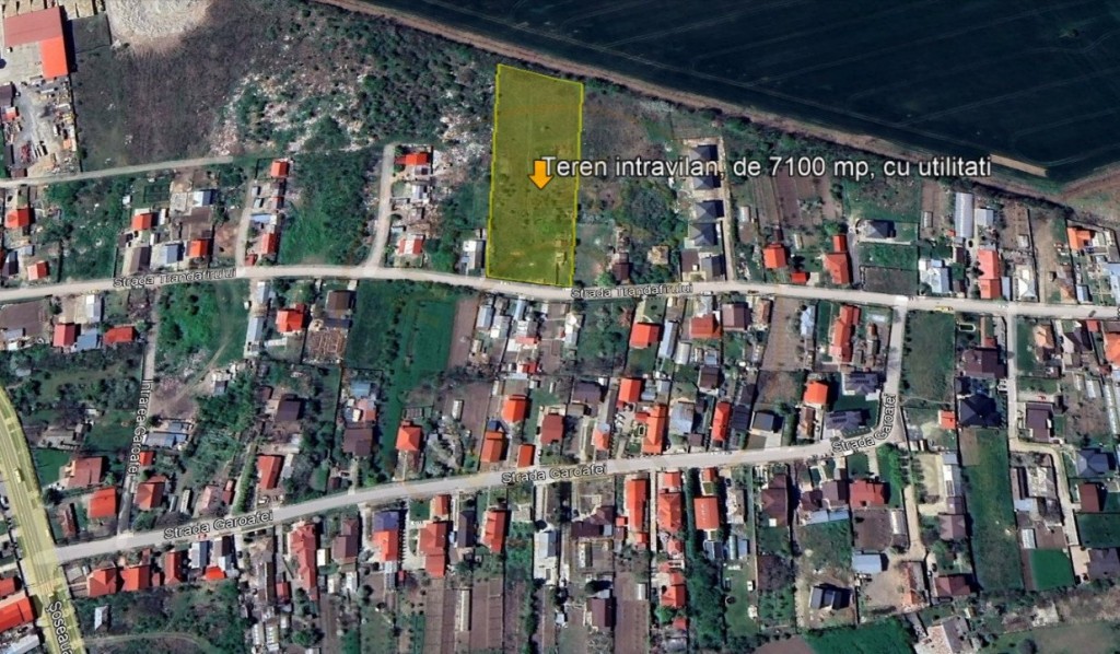 Teren intravilan, 7100 mp, cu utilitati, la asfalt