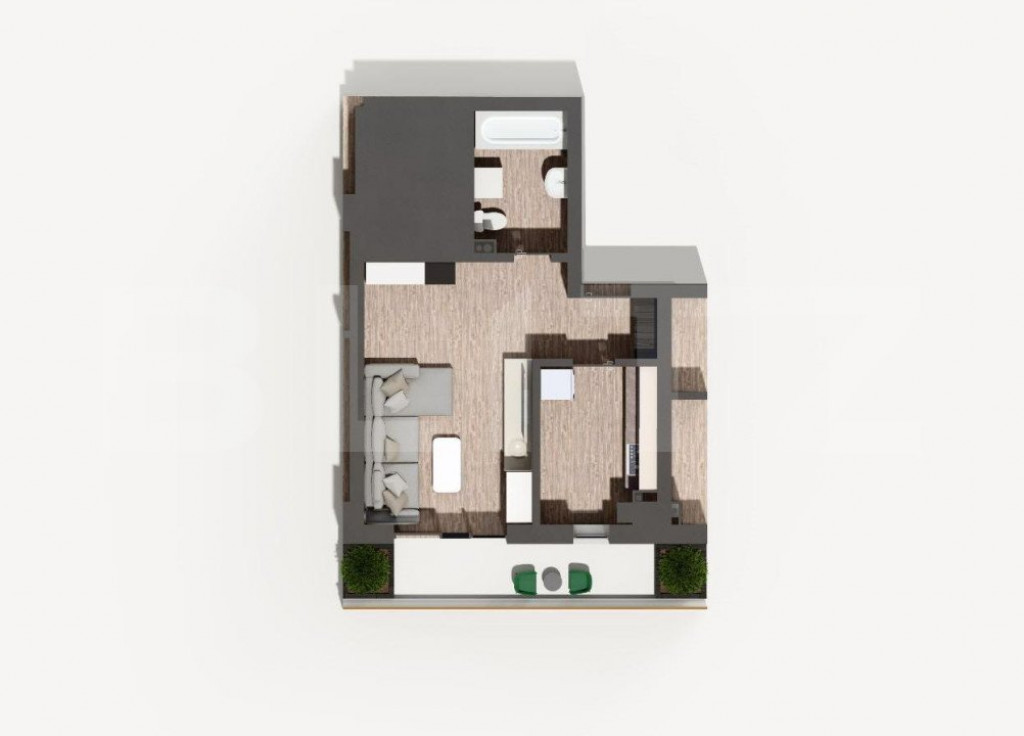 Apartament de 1 camera, bloc nou 46.64 mp, etaj intermediar,