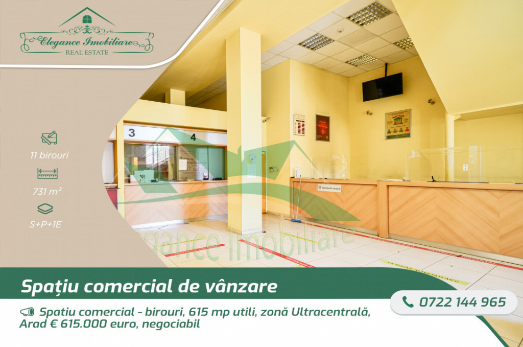 Spatiu comercial - birouri, 615 mp utili, zonă Ultracentral
