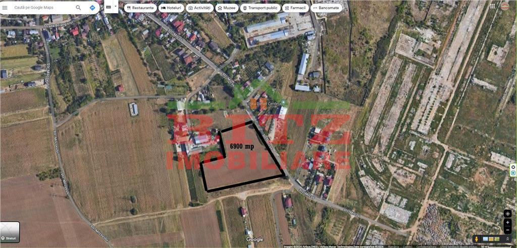 Teren intravilan 6900 mp D=65 ml, pretabil cartier rezidenti