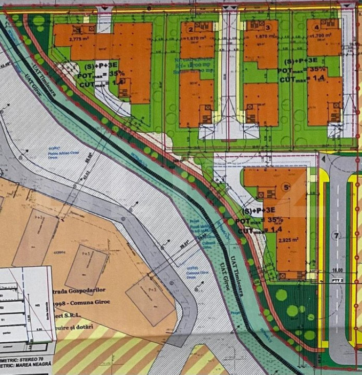 Teren intravilan, 12700mp, cu PUZ pentru blocuri, zona Brayt