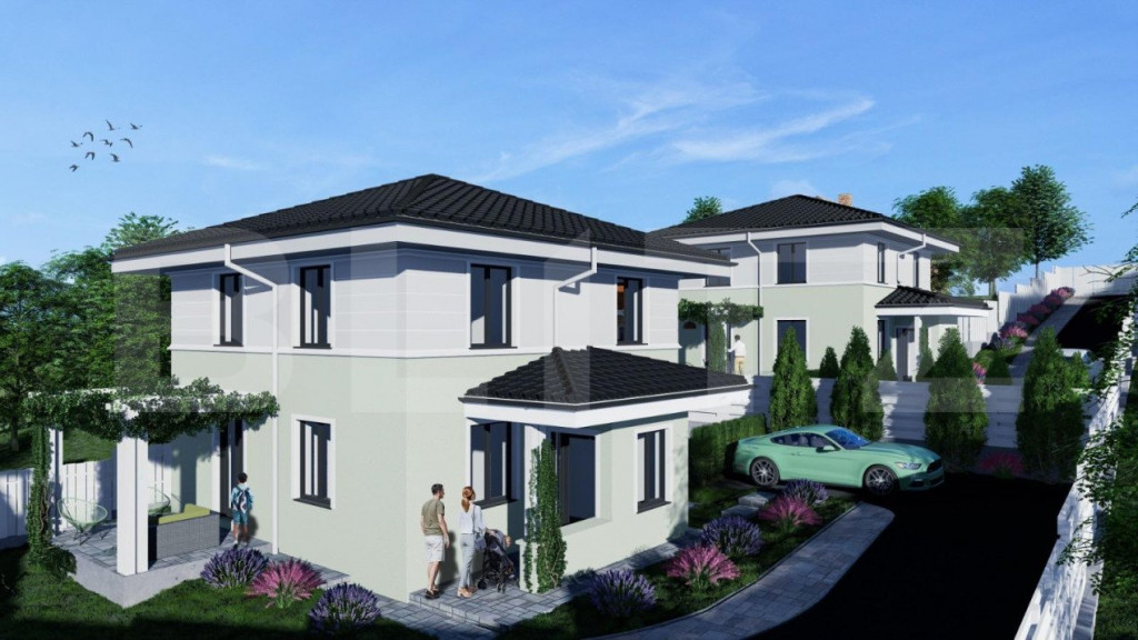 Teren 900 mp cu AC 2 locuinte individuale P+E, Bucium