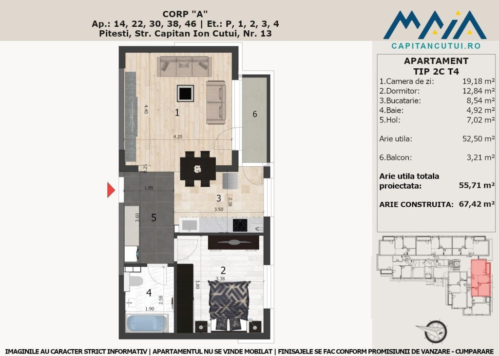 2 camere, Finisaje Premium, Central, Langa padure, Capitan C