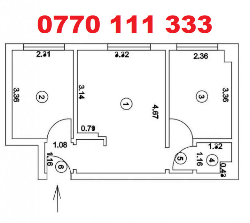 Apartament 2 camere confort 2, zona Obor, etaj 3.