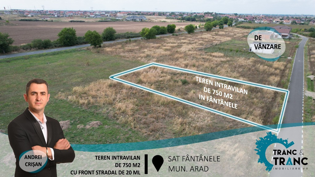 Teren intravilan de 750m2 în Fantanele