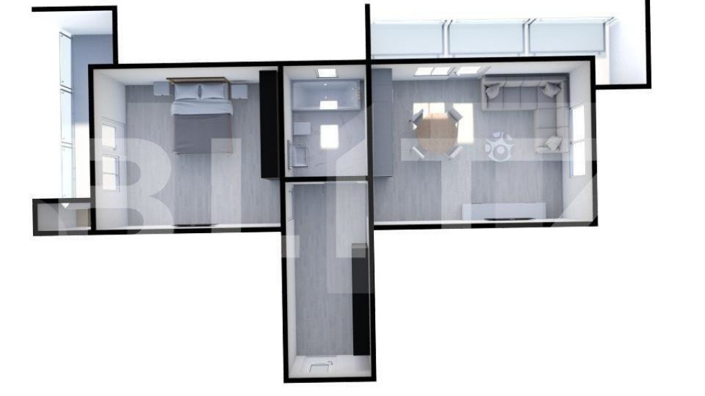 Apartament de 2 camere, parter inalt, in Apahida