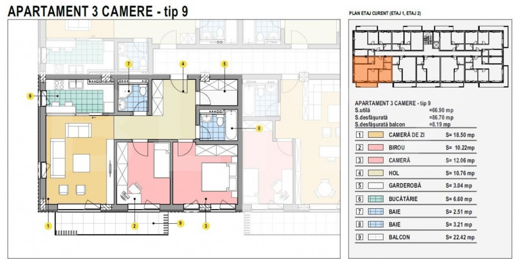 Apartament de 3 camere finisat, 67mp utili, Calea Moldovei!