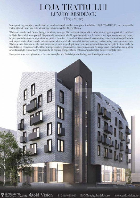 Apartament cu 2 camere, 52.60mp, ULTRACENTRAL