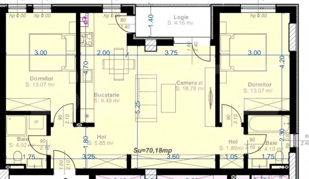 Apartament 3 camere, 70 mp utili, zona Aradului