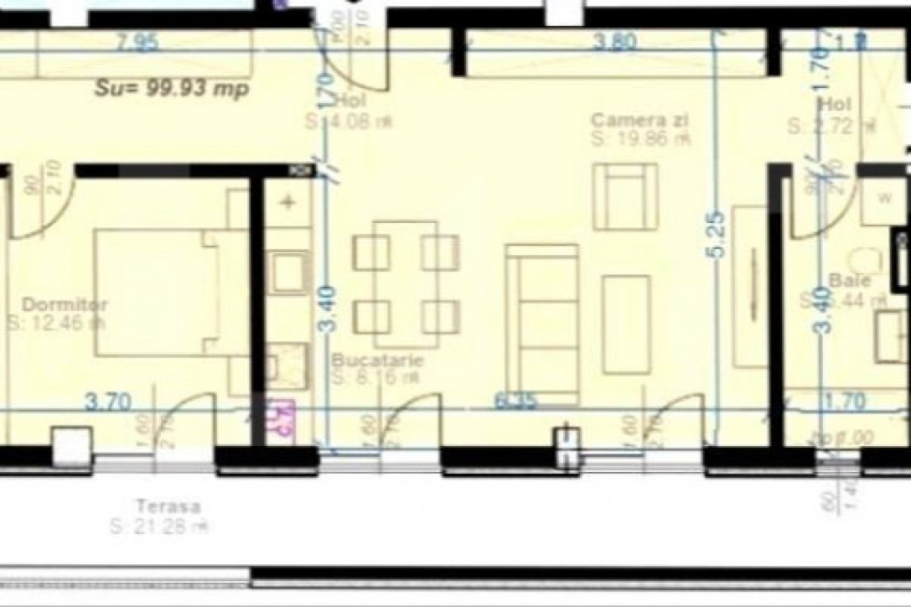 Apartament de 4 camere, semidecomandat, 100mp utili, zona Ar