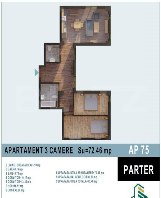 Apartament de 3 camere, bloc nou, Calea Moldovei!