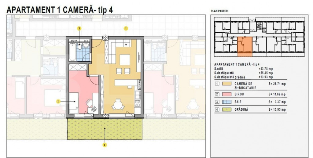 Apartament cu 2 camere plus terasa, Calea Moldovei!
