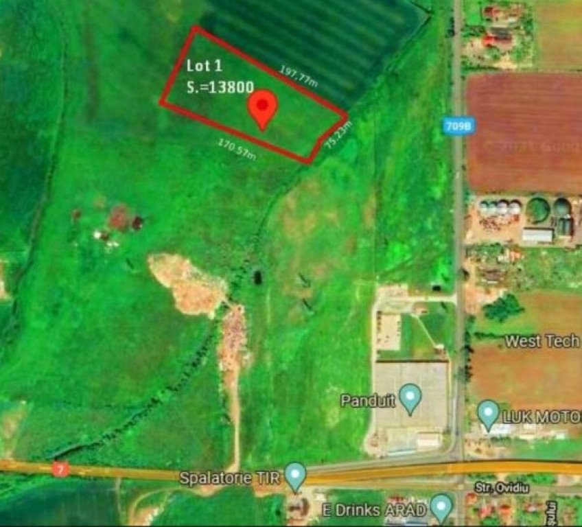 Teren 13.800 mp in Zona Industriala Arad, fara comision, 50