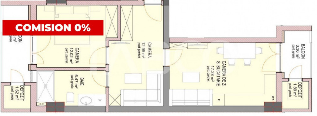COMISION 0%!! Apartament 3 camere 2 balcoane etaj 3 Sibiu Dn