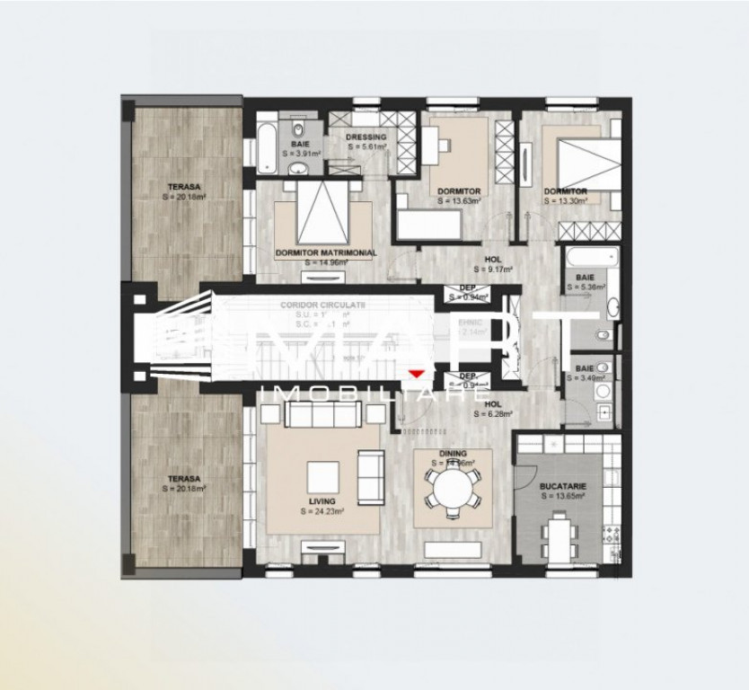 Penthouse 4 camere zona Calea Bucuresti