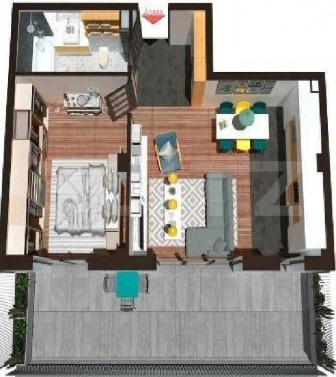 Apartament 2 camere, 52 mp, zona exclusivista Floresti