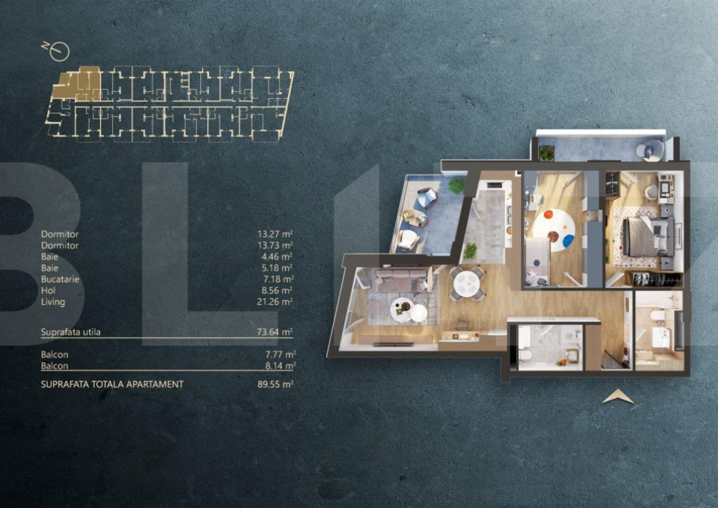 Apartament 3 camere intr-un Ansamblu rezidential Premium, zo