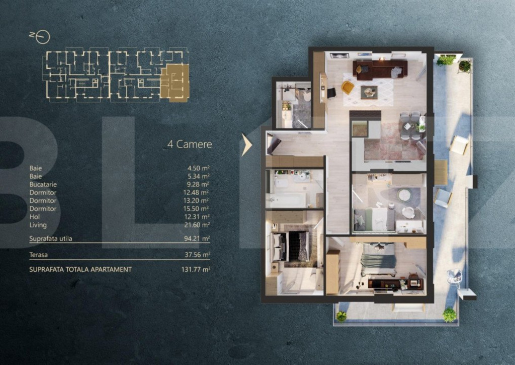 Apartament 4 camere intr-un Ansamblu rezidential Premium, zo