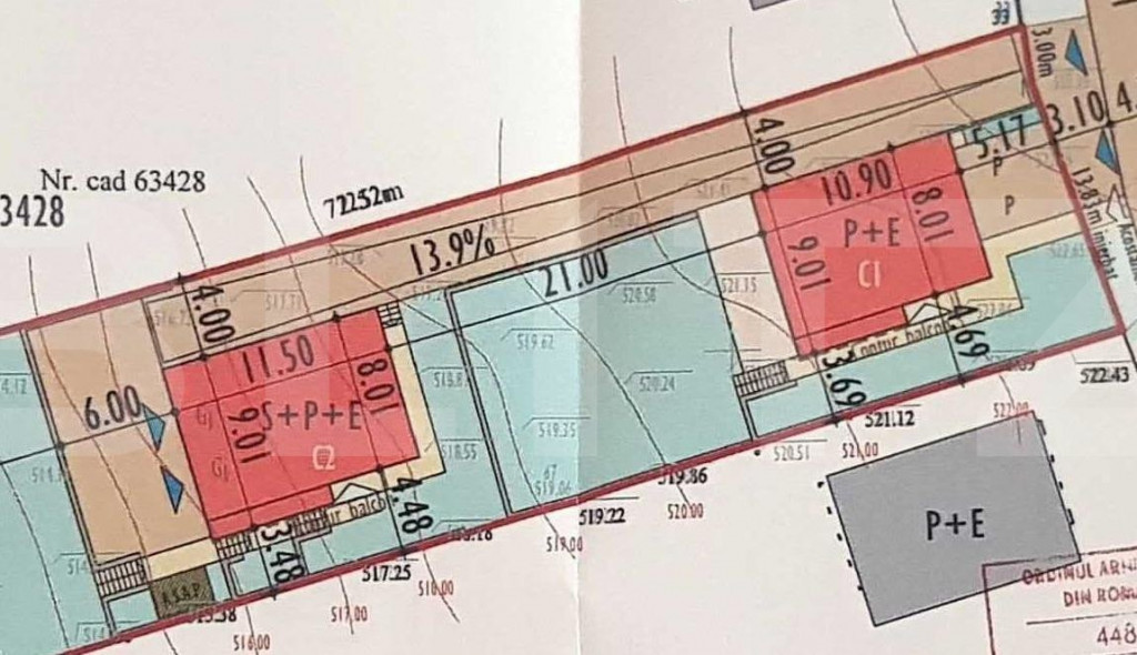 Teren, 2000 mp, Chinteni