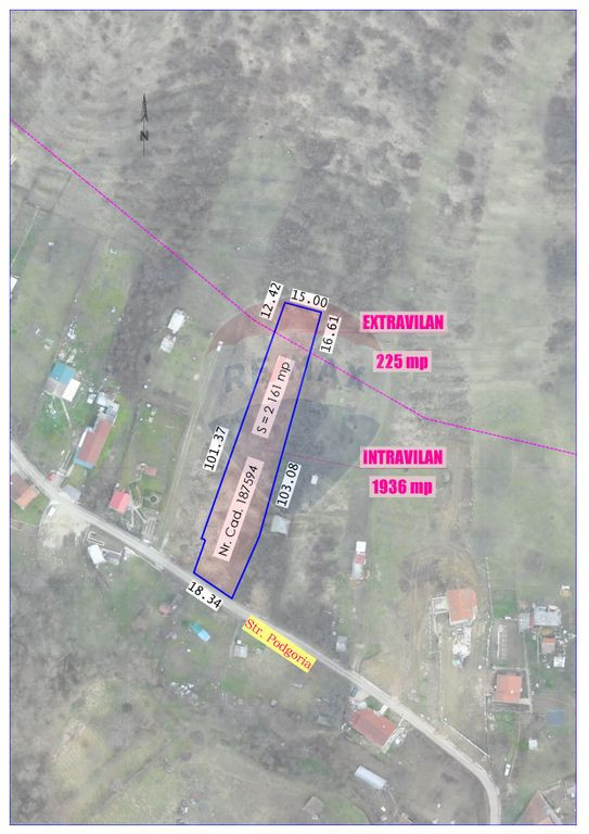 Teren Intravilan 2161mp de vânzare în Podgoria