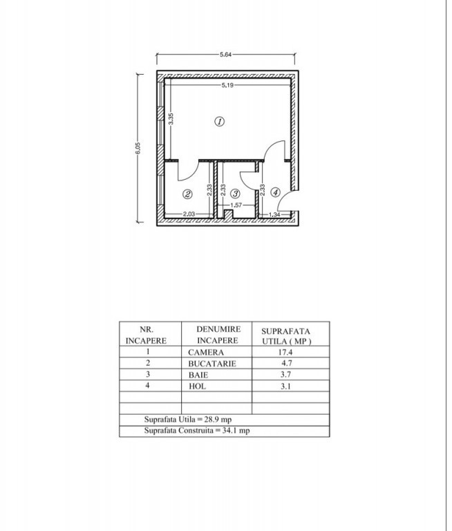 B-dul Bucuresti, garsoniera ,parter/10 , semidec la 33900 eu