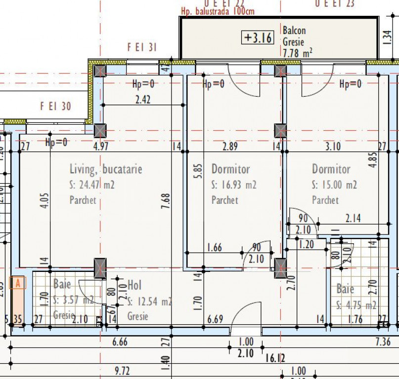 Apartament de 3 camere, semidecomandat, bloc nou, zona Pod I