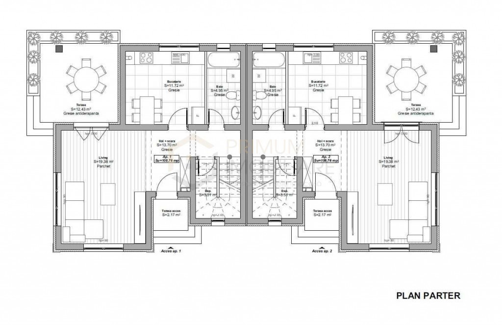 GIROC - Duplex spatios - Zona excelenta - Asfalt - Toate uti