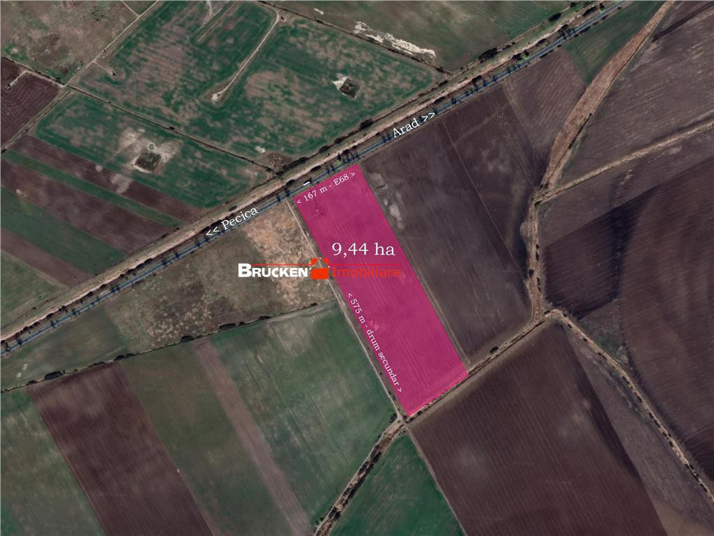 TEREN CU POTENTIAL INDUSTRIAL/ SERVICII | 9,44 HA | ARAD, PE