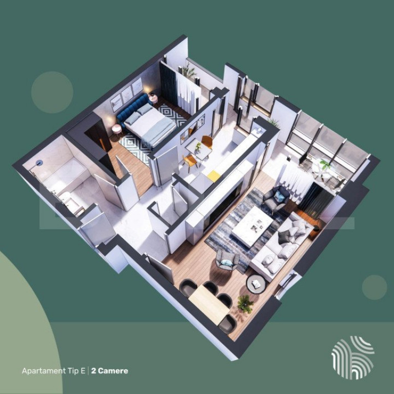 Apartament de 2 camere, decomandat, 60mp, zona Hlincea