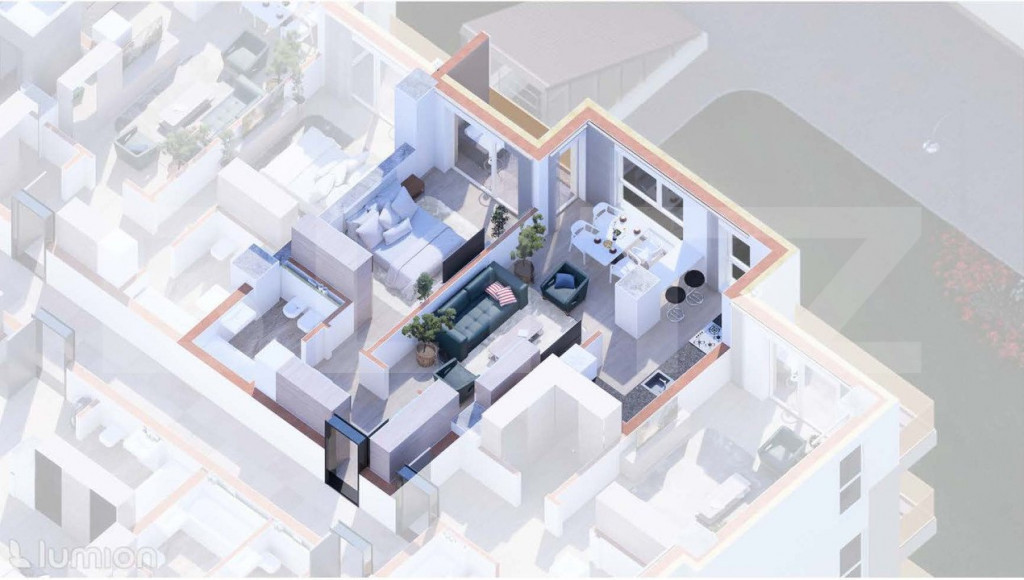 Apartament de 2 camere, 56 mp, Aleea Sadoveanu