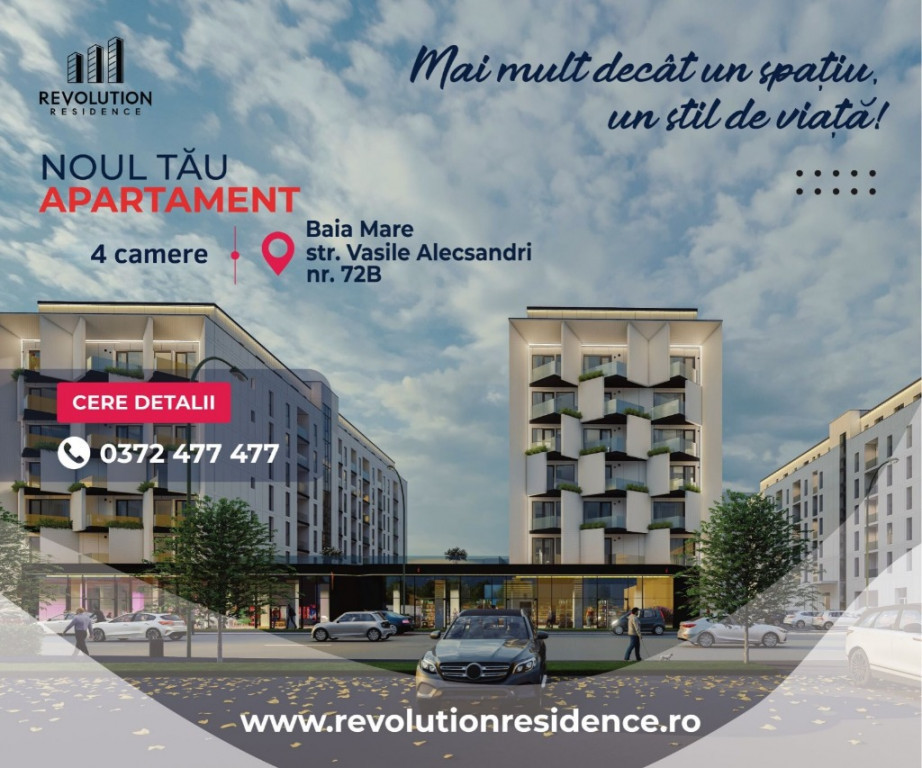COMISION 0% - Ap. 4 camere - str.Vasile Alecsandri 72B, Baia Mare