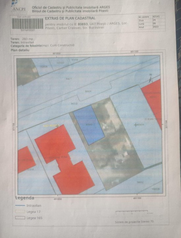 Teren de vanzare, 283 mp, Pitesti