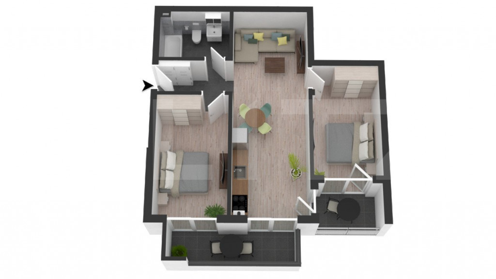 Apartament 4 dormitoare + living si bucatarie, zona Penny