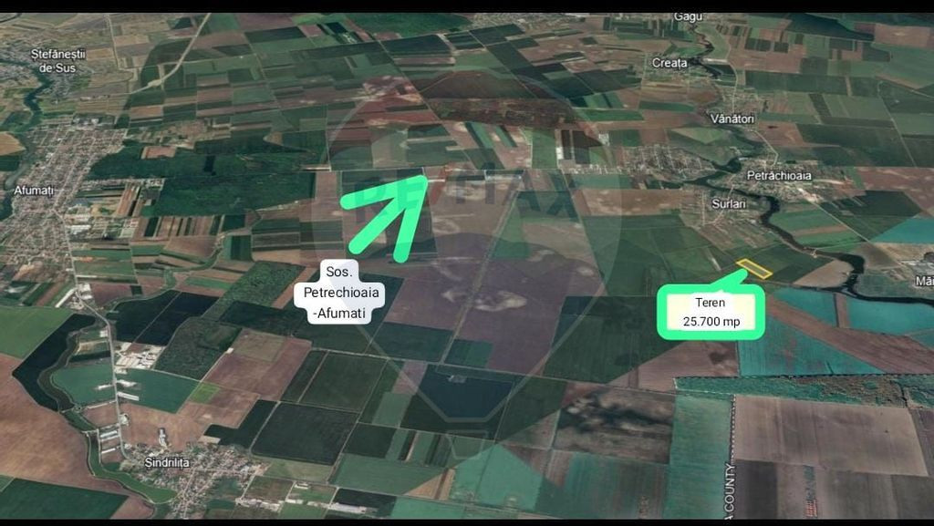 Teren extravilan 25,700 mp de vanzare Petrechioaia/Ilfov