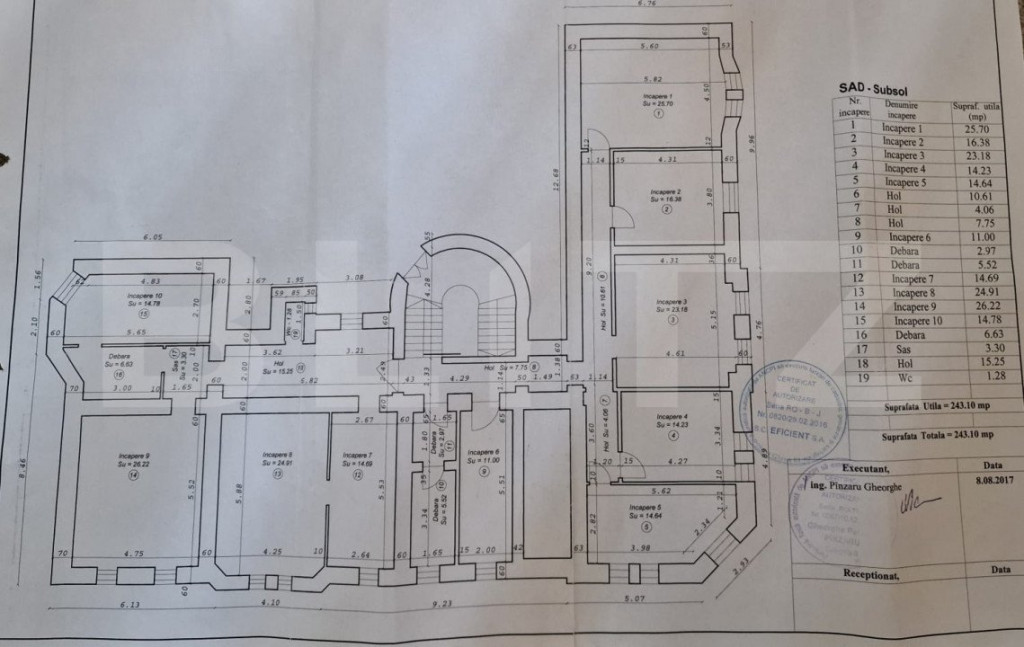 Spatiu de birouri, 243 mp, zona centrala