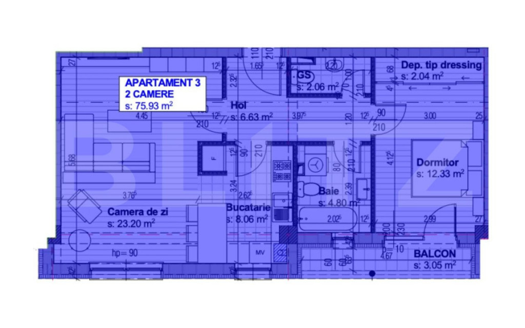 Apartament Nou, 62 mp utili, 2 camere decomandat Bloc Rezide