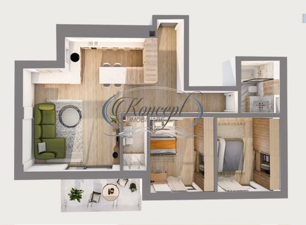 Apartament 3 camere, 2 bai, 80 mp, constructie noua, zona Th