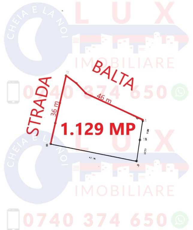 ID 7535 Teren INTRAVILAN cu IESIRE LA BALTA - Sat Mineri
