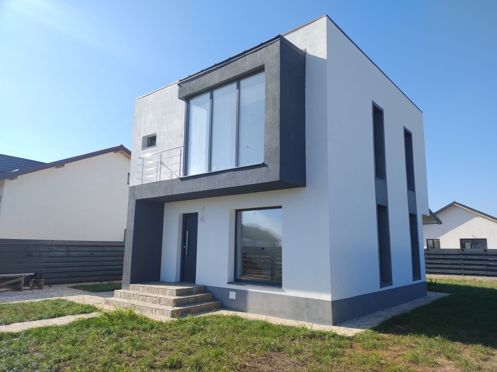 Vila Individuala: 4 camere - teren 375 mp, terasa acoperita