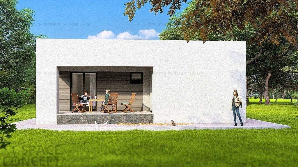 Casa Individuala, parter, 4 camere, 2 bai, Teren 407 m - Strada Asfalt