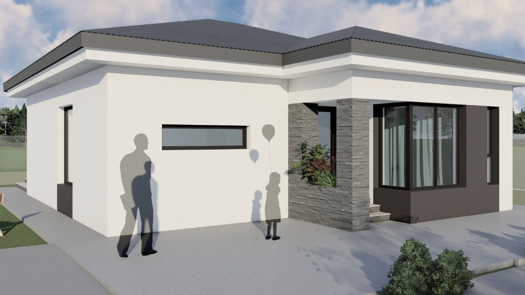 Casa Individuala, 3 camere, 2 bai , teren 300 mp