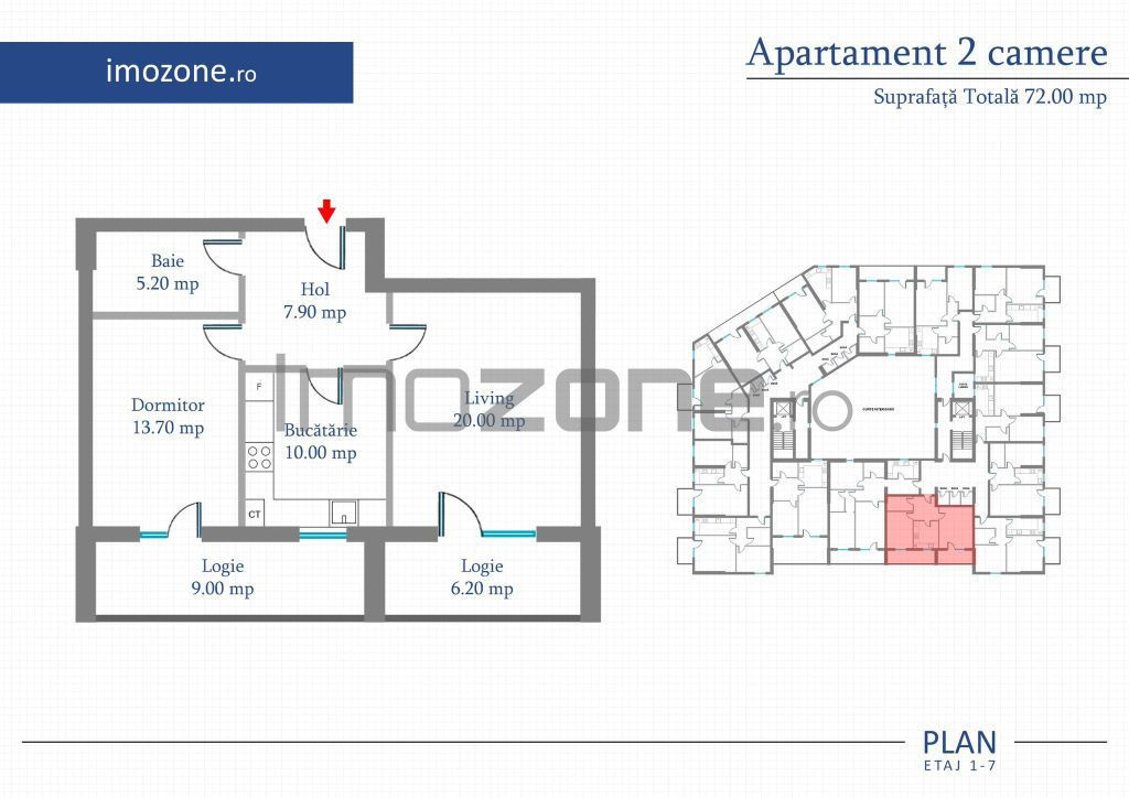 Apartament 2 Camere | 72 mp | Bloc Nou | Metrou Pacii / P...
