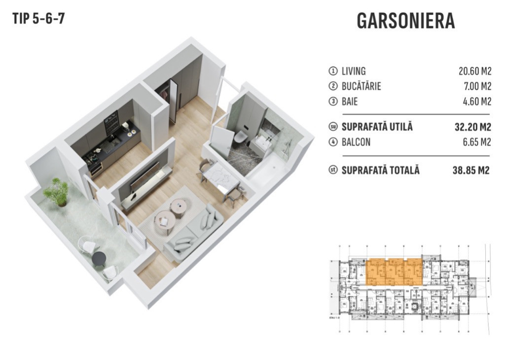 Garsoniera - Metrou Berceni