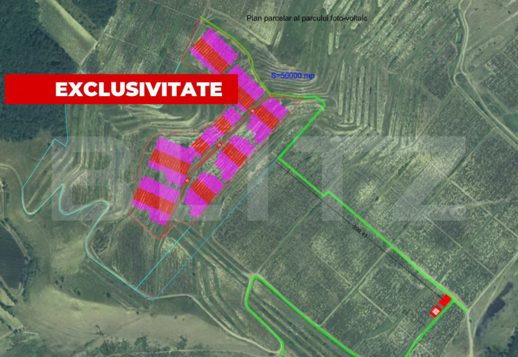 Teren extravilan cu proiect de fotovoltaice, 50.000 mp, zona