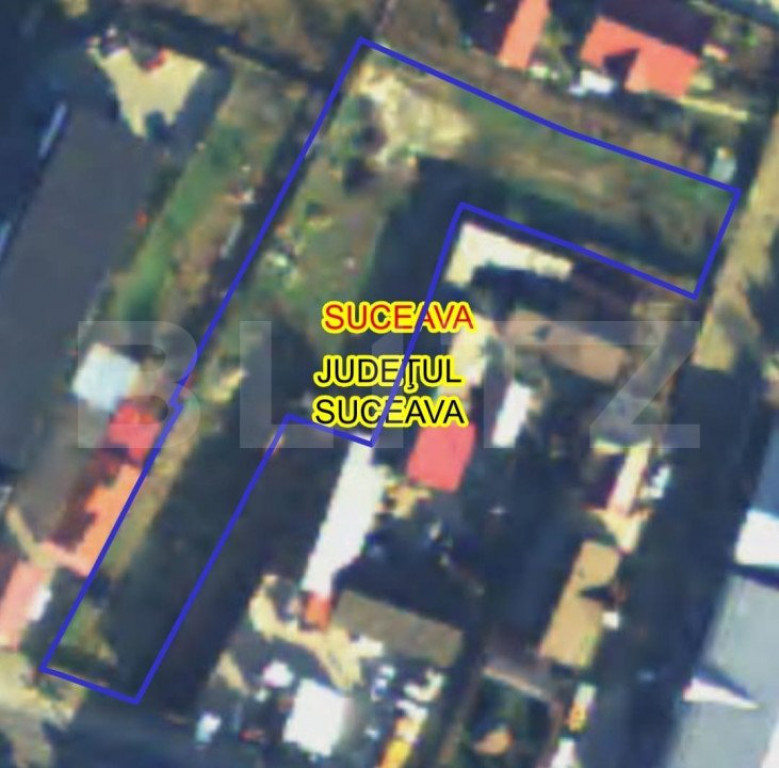Teren intravilan 1300 mp, front 4,6 ml, Burdujeni - Suceava