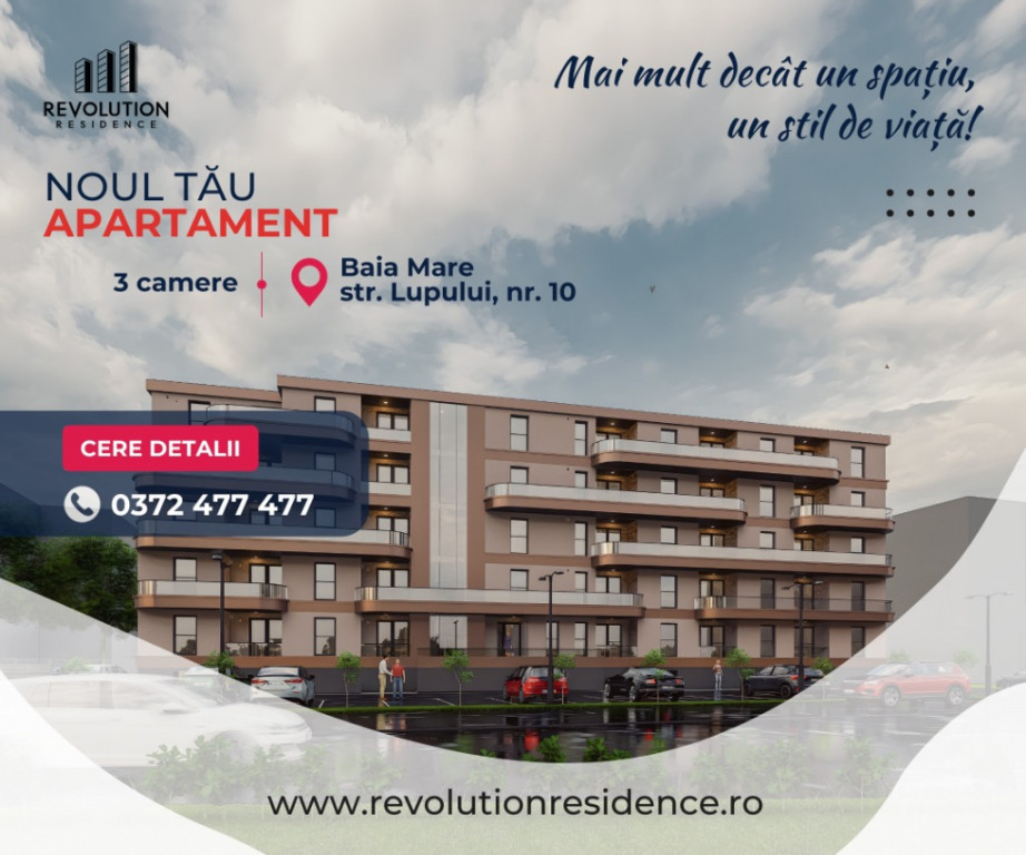 COMISION 0% - Apartamente 3 camere - str. Lupului nr 10,Baia Mare