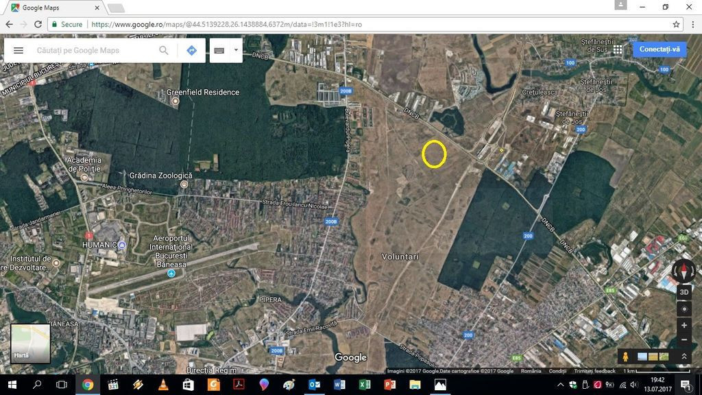 Teren 10000 mp zona Pipera Radiofar pt Investitie 89 euro/mp