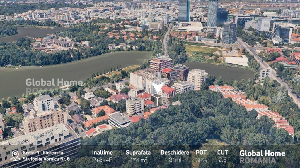 Teren 474Mp - Urbanisim de construire S+P+3+4R | Floreasca -