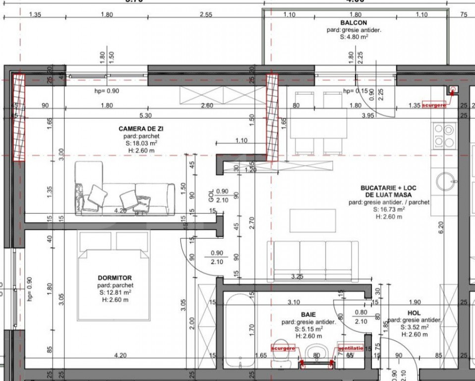 Apartament 3 camere, bloc Nou, 56 mp cu balcon, Beta Residen