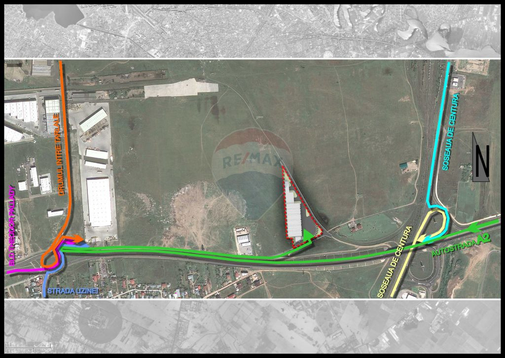 Teren 2Ha Drumul Intre Tarlale - A2, pretabil hale + biro...